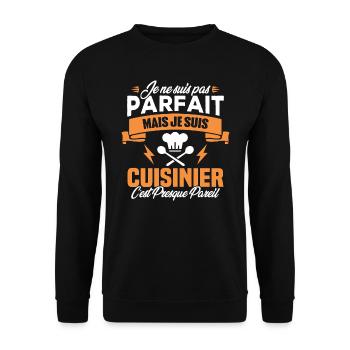 Je ne suis pas parfait mais je suis cuisinier - Sweat-shirt Unisexe - noir - Devant - Alina (178cm) & Michal (187cm)