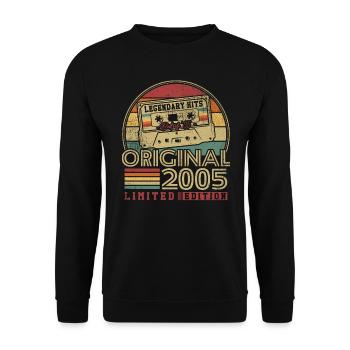 Original 2005 Vintage Anniversaire Cadeau 2005 - Sweat-shirt Unisexe - noir - Devant - Alina (178cm) & Michal (187cm)