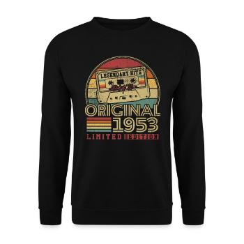 Original 1953 Vintage Birthday Gift 1953 - Unisex Sweatshirt - black - Front - Alina (178cm) & Michal (187cm)
