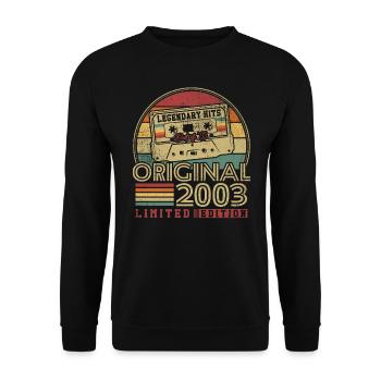 Original 2003 Vintage Anniversaire Cadeau 2003 - Sweat-shirt Unisexe - noir - Devant - Alina (178cm) & Michal (187cm)
