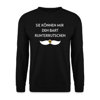 Sie können mir den Bart runterrutschen - Unisex Pullover - Schwarz - Vorne - Alina (178cm) & Michal (187cm)