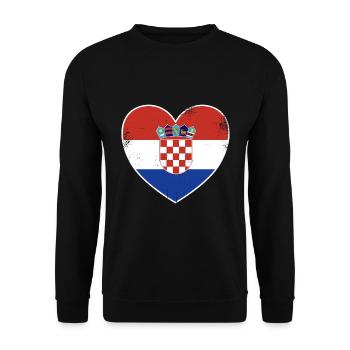 Kroatien Liebe kroatisches Design - Unisex Pullover - Schwarz - Vorne - Alina (178cm) & Michal (187cm)