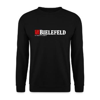 Bielefeld meine Stadt, die ich liebe - Unisex Pullover - Schwarz - Vorne - Alina (178cm) & Michal (187cm)