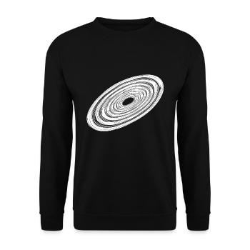 Three Dimensional Vintage Circle Disc - Unisex Sweatshirt - black - Front - Alina (178cm) & Michal (187cm)