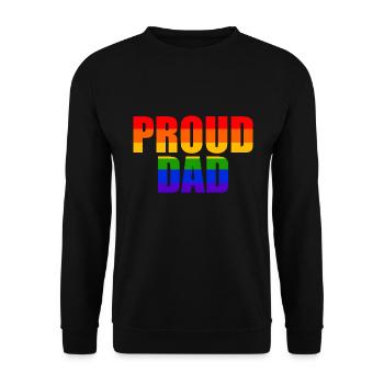 Proud Papa LGBTQ Queer Father's Day Gift LGBT - Unisex Sweatshirt - black - Front - Alina (178cm) & Michal (187cm)