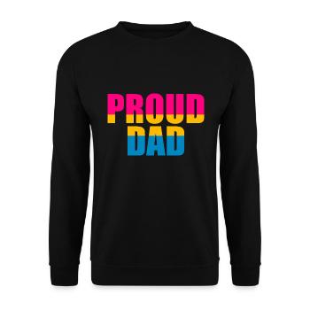 Proud Papa LGBTQ Father's Day Gift Pansexual - Unisex Sweatshirt - black - Front - Alina (178cm) & Michal (187cm)
