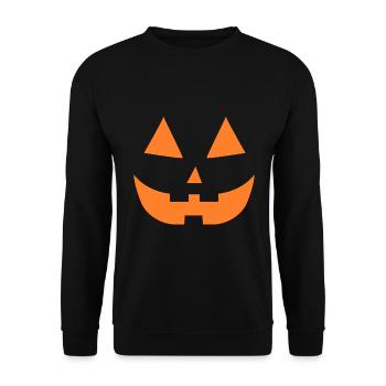 Halloween Grimace Halloween Costume Pumpkin Face - Unisex Sweatshirt - black - Front - Alina (178cm) & Michal (187cm)