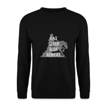 Eat Sleep Ride Repeat Sliding Stop Western riding - Unisex Sweatshirt - black - Front - Alina (178cm) & Michal (187cm)