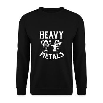 Heavy Metals Schwermetalle Elemente Geschenk - Unisex Pullover - Schwarz - Vorne - Alina (178cm) & Michal (187cm)