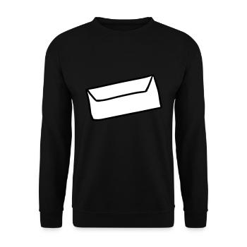 Briefumschlag envelope Brief letter Symbol - Unisex Pullover - Schwarz - Vorne - Alina (178cm) & Michal (187cm)