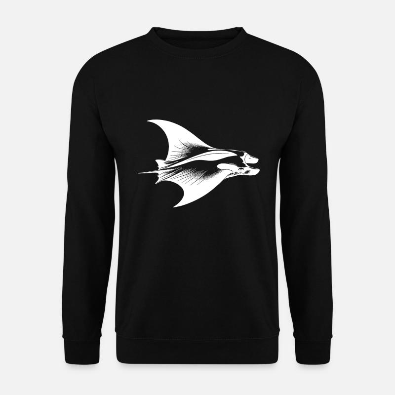 Eleganter Mantarochen im Unterwasser Flug - Unisex Pullover - Schwarz