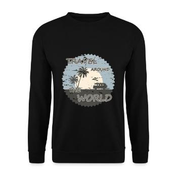 Travel around the World - Unisex Pullover - Schwarz - Vorne - Alina (178cm) & Michal (187cm)