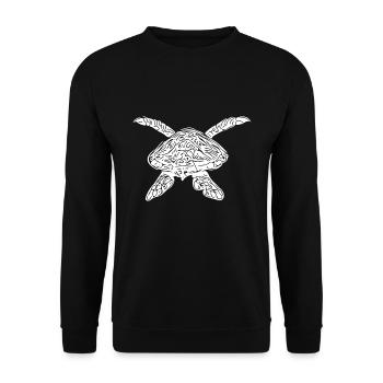 Vintage turtle in flight - Unisex Sweatshirt - black - Front - Alina (178cm) & Michal (187cm)