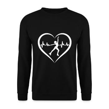 Figure skater Ice skater Ice skating heartbeat - Unisex Sweatshirt - black - Front - Alina (178cm) & Michal (187cm)