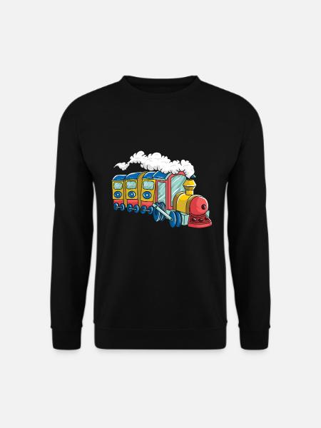 Locomotive à vapeur colorée pour les enfants - Sweat-shirt Unisexe - noir