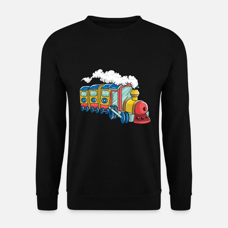 Bunte Dampflok für Kinder - Unisex Pullover - Schwarz