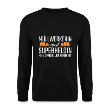 Garbage Worker Superheroine - Unisex Sweatshirt - black - Front - Alina (178cm) & Michal (187cm)
