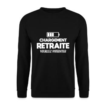 Chargement retraite cadeau drôle futur retraité - Sweat-shirt Unisexe - noir - Devant - Alina (178cm) & Michal (187cm)