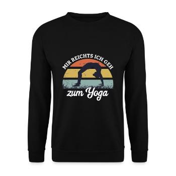 Mir Reichts Yoga Entspannung - Unisex Pullover - Schwarz - Vorne - Alina (178cm) & Michal (187cm)