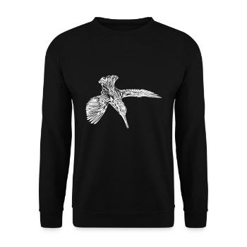 Elegant Vintage Kingfisher - Bird Nature Motif - Unisex Sweatshirt - black - Front - Alina (178cm) & Michal (187cm)