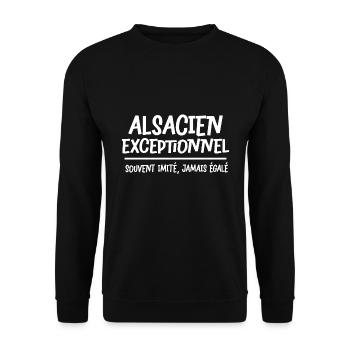 Elsässer lustiges Geschenk Elsass Humor Region - Unisex Pullover - Schwarz - Vorne - Alina (178cm) & Michal (187cm)