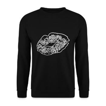 Lipstick Kiss mouth Valentine's Day Kisses - Unisex Sweatshirt - black - Front - Alina (178cm) & Michal (187cm)
