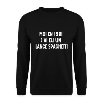 lance spaghetti - Sweat-shirt Unisexe - noir - Devant - Alina (178cm) & Michal (187cm)