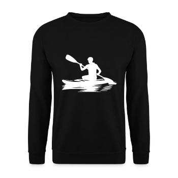 Paddel Wanderung mit Kayak Boot auf See und Fluss - Unisex Pullover - Schwarz - Vorne - Alina (178cm) & Michal (187cm)