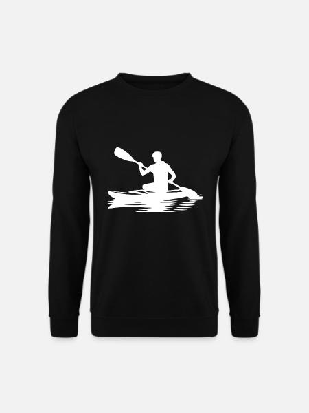 Paddel Wanderung mit Kayak Boot auf See und Fluss - Unisex Pullover - Schwarz