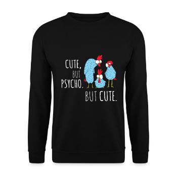 Chicken Chicken Funny Saying - Unisex Sweatshirt - black - Front - Alina (178cm) & Michal (187cm)