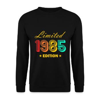 1985 Vintage 40ème Cadeau d’Anniversaire Né 1985 - Sweat-shirt Unisexe - noir - Devant - Alina (178cm) & Michal (187cm)