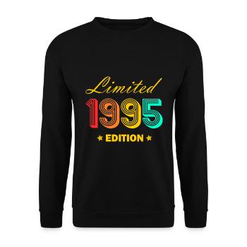 1995 Vintage 30th Birthday Gift Born 1995 - Unisex Sweatshirt - black - Front - Alina (178cm) & Michal (187cm)