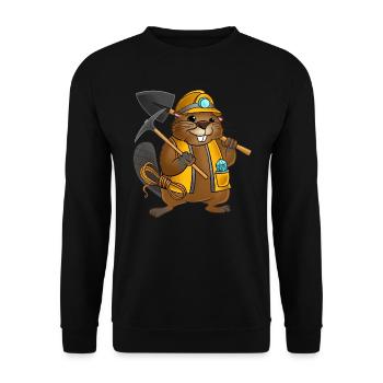 Mining Engineer - Unisex Sweatshirt - black - Front - Alina (178cm) & Michal (187cm)
