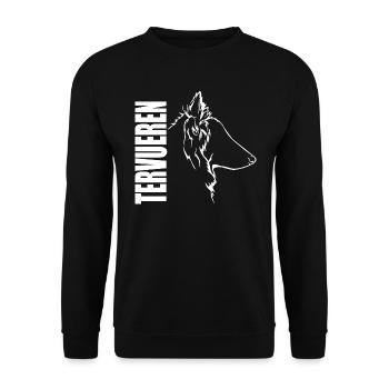 TERVUEREN Profil Hunde Hund Wilsigns - Unisex Pullover - Schwarz - Vorne - Alina (178cm) & Michal (187cm)