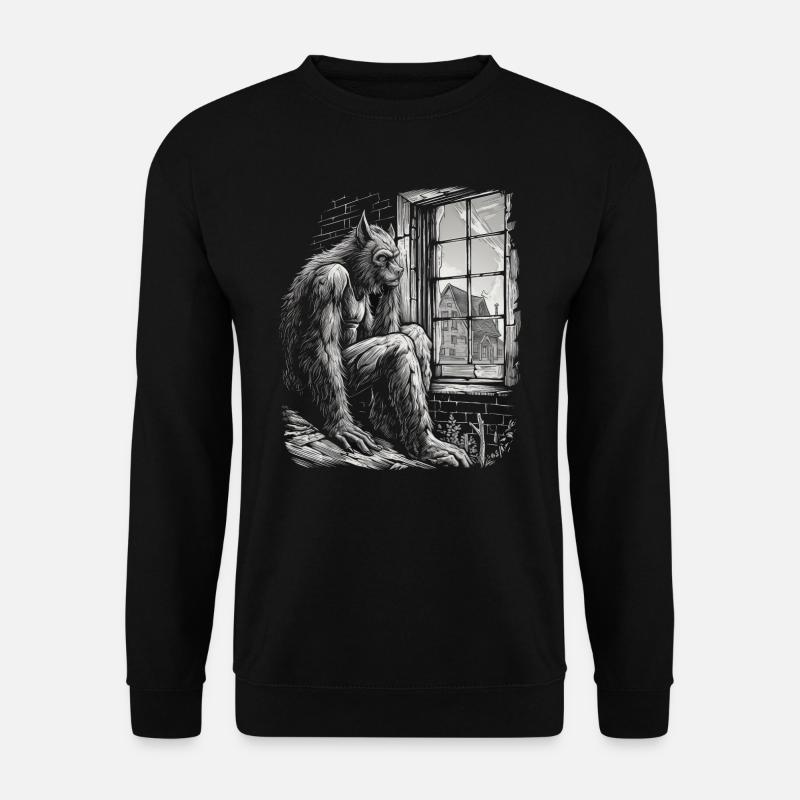 Hund Wolf Werwolf Cerberus Höllenhund mythos - Unisex Pullover - Schwarz