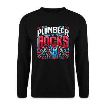 Blague plombier qui aime la bière rock urbain - Sweat-shirt Unisexe - noir - Devant - Alina (178cm) & Michal (187cm)