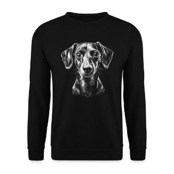 Dachshund Portrait Miniature Dachshund Dog Dog - Unisex Sweatshirt - black - Front - Alina (178cm) & Michal (187cm)