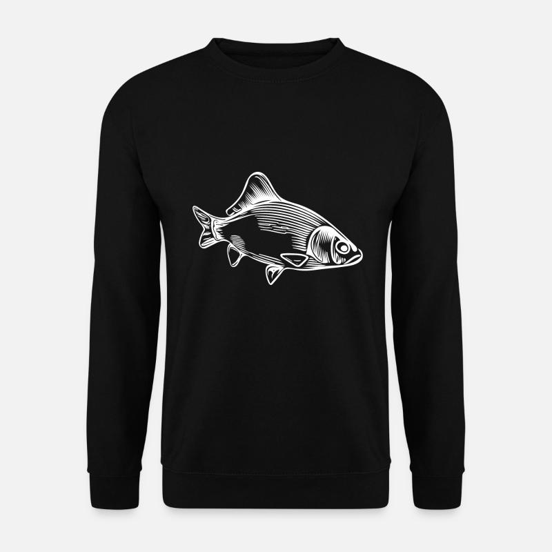Carpe vintage - poisson carpe féroce - Sweat-shirt Unisexe - noir
