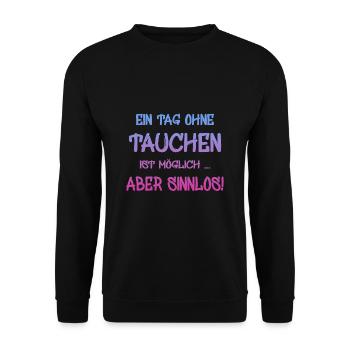 Tauchen - Unisex Pullover - Schwarz - Vorne - Alina (178cm) & Michal (187cm)