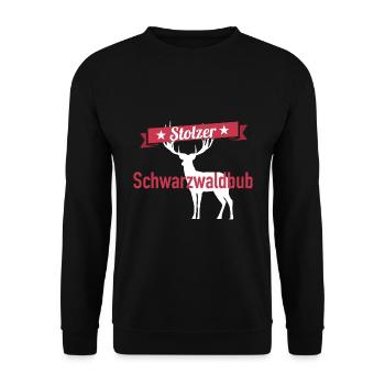 Stolzer Schwarzwaldbub Schwarzwald Design - Unisex Pullover - Schwarz - Vorne - Alina (178cm) & Michal (187cm)