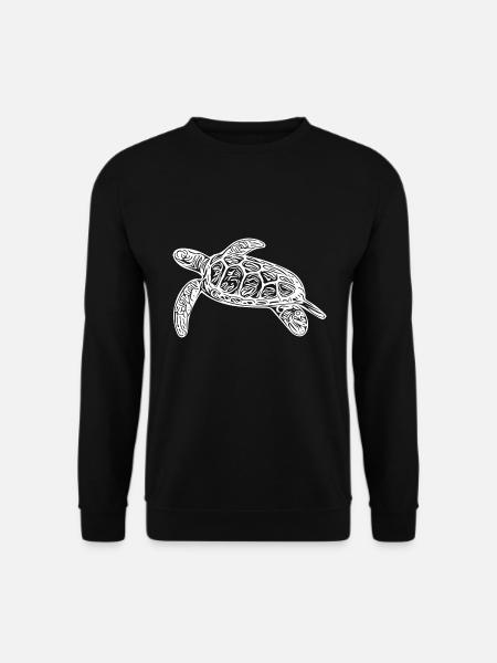 Kleine schwimmende Wasserschildkröte - Unisex Pullover - Schwarz