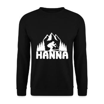 Ski Skifahrerin Vorname Hanna Name Skier - Unisex Pullover - Schwarz - Vorne - Alina (178cm) & Michal (187cm)