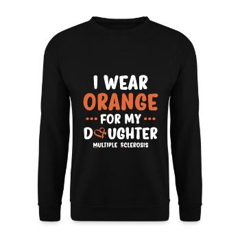 I Wear Orange For My Daughter Multiple Sclerosis MS - Unisex Sweatshirt - black - Front - Alina (178cm) & Michal (187cm)