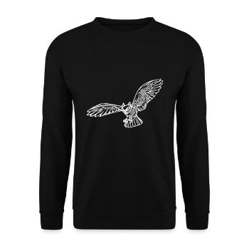 Hibou vintage élégant pendant le vol de chasse - Sweat-shirt Unisexe - noir - Devant - Alina (178cm) & Michal (187cm)
