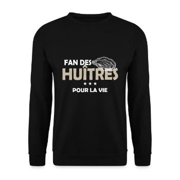 Fan des huitres - Sweat-shirt Unisexe - noir - Devant - Alina (178cm) & Michal (187cm)