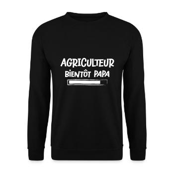 Agriculteur futur papa fête des pères agriculture - Sweat-shirt Unisexe - noir - Devant - Alina (178cm) & Michal (187cm)