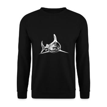 Eleganter vintage Tigerhai - Unisex Pullover - Schwarz - Vorne - Alina (178cm) & Michal (187cm)