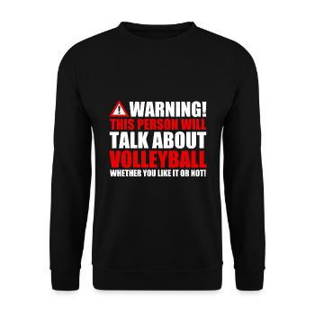 Attention, parle de volley-ball - Sweat-shirt Unisexe - noir - Devant - Alina (178cm) & Michal (187cm)