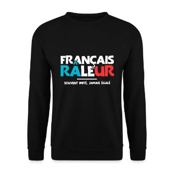 Français râleur homme râler cadeau drôle - Sweat-shirt Unisexe - noir - Devant - Alina (178cm) & Michal (187cm)