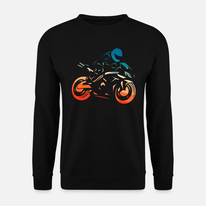 Supersportler Motorradfahrer Vintage - Unisex Pullover - Schwarz